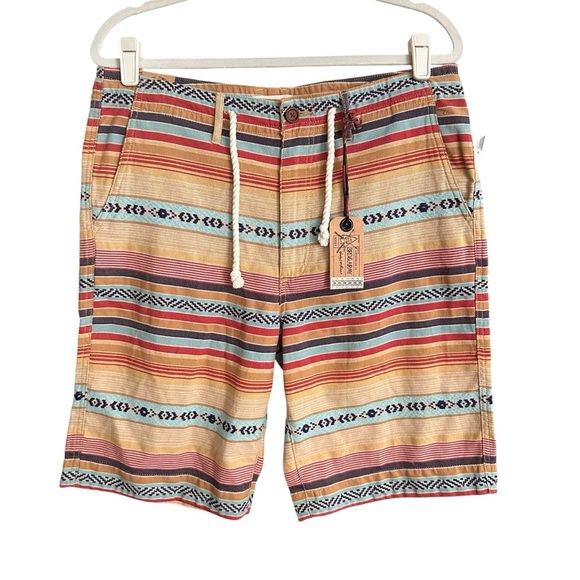 3RD & ARMY Southwest Stripe Drawstring Shorts Men’s Size 34 Boho Festival Style - Picture 15 of 16